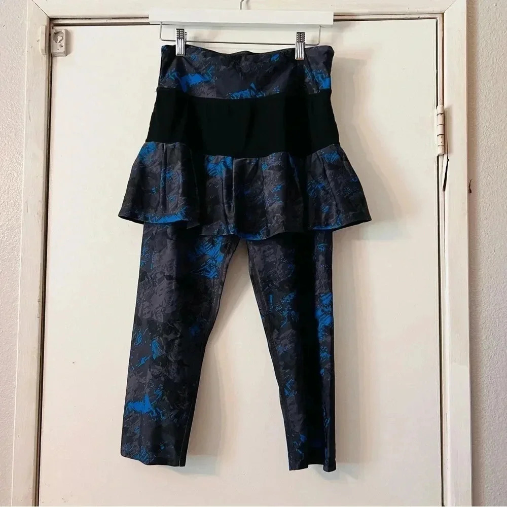 Anivivo Skirted Leggings Modest Yoga Active Large Blue Gray Black Skirt Running - Picture 2 of 9